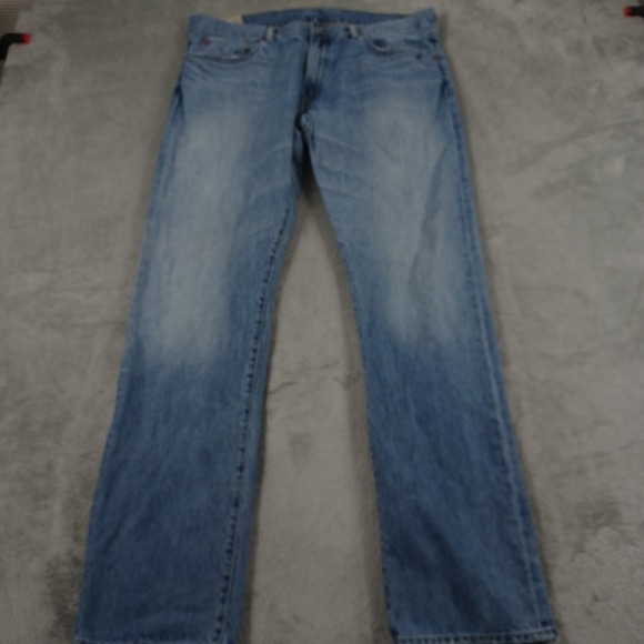 Polo Ralph Lauren Jeans Mens 36x34 Blue Denim Hampton Straight Preppy Modern - Picture 1 of 8